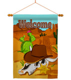 Welcome Longhorn Skull - Southwest Country & Primitive Vertical Impressions Decorative Flags HG192076 Made In USA