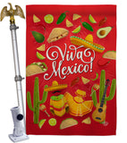 Viva Mexico - Southwest Country & Primitive Vertical Impressions Decorative Flags HG192321 Made In USA