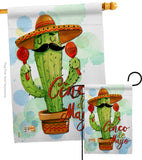 Mr Cactus Cinco de Mayo - Southwest Country & Primitive Vertical Impressions Decorative Flags HG115130 Made In USA