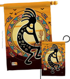 Kokopelli Playing Flute - Southwest Country & Primitive Vertical Impressions Decorative Flags HG115145 Made In USA