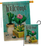 Succulent Welcome - Southwest Country & Primitive Vertical Impressions Decorative Flags HG115253 Made In USA