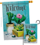 Succulent Welcome - Southwest Country & Primitive Vertical Impressions Decorative Flags HG115253 Made In USA