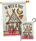 Be Wise & Free - Southwest Country & Primitive Vertical Impressions Decorative Flags HG137008 Made In USA