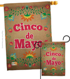 Suzani Cinoco de Mayo - Southwest Country & Primitive Vertical Impressions Decorative Flags HG137042 Made In USA