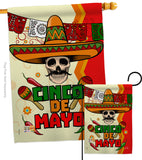 Calavera Cinco de Mayo - Southwest Country & Primitive Vertical Impressions Decorative Flags HG137045 Made In USA