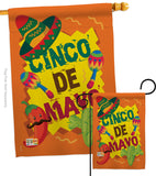 Cinco de Mayo - Southwest Country & Primitive Vertical Impressions Decorative Flags HG192025 Made In USA