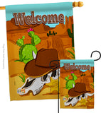 Welcome Longhorn Skull - Southwest Country & Primitive Vertical Impressions Decorative Flags HG192076 Made In USA