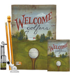 Welcome Golfers - Sports Interests Vertical Impressions Decorative Flags HG109064 Made In USA