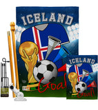 World Cup Iceland Soccer - Sports Interests Vertical Impressions Decorative Flags HG192098 Made In USA