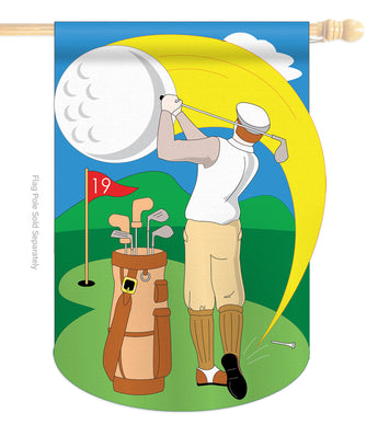 Golf - Sports Interests Vertical Applique Decorative Flags HG109030