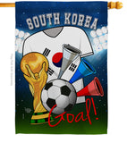 World Cup South Korea Soccer - Sports Interests Vertical Impressions Decorative Flags HG192112 Made In USA