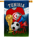 World Cup Tunisia Soccer - Sports Interests Vertical Impressions Decorative Flags HG192116 Made In USA