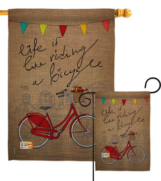 Bicycle Life - Sports Interests Vertical Impressions Decorative Flags HG109044 Made In USA