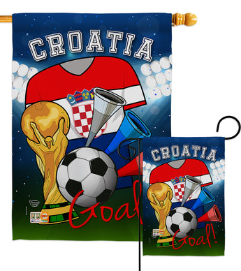 World Cup Croatia Soccer - Sports Interests Vertical Impressions Decorative Flags HG192092 Made In USA