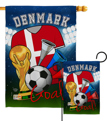 World Cup Denmark Soccer - Sports Interests Vertical Impressions Decorative Flags HG192093 Made In USA