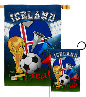 World Cup Iceland Soccer - Sports Interests Vertical Impressions Decorative Flags HG192098 Made In USA