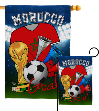 World Cup Morocco Soccer - Sports Interests Vertical Impressions Decorative Flags HG192102 Made In USA