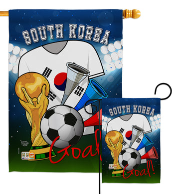 World Cup South Korea Soccer - Sports Interests Vertical Impressions Decorative Flags HG192112 Made In USA