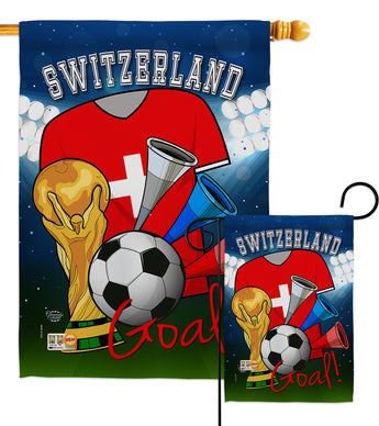 World Cup Switzerland Soccer - Sports Interests Vertical Impressions Decorative Flags HG192115 Made In USA