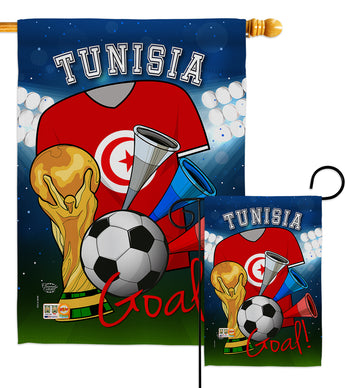 World Cup Tunisia Soccer - Sports Interests Vertical Impressions Decorative Flags HG192116 Made In USA
