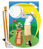 Golf - Sports Interests Vertical Applique Decorative Flags HG109030