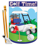 Golf Time - Sports Interests Vertical Applique Decorative Flags HG109038