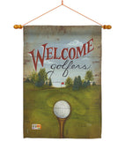 Welcome Golfers - Sports Interests Vertical Impressions Decorative Flags HG109064 Made In USA