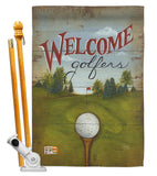 Welcome Golfers - Sports Interests Vertical Impressions Decorative Flags HG109064 Made In USA