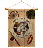 Hooked On Fishing - Sports Interests Vertical Impressions Decorative Flags HG109084 Made In USA