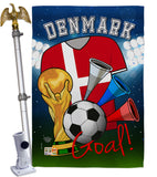 World Cup Denmark Soccer - Sports Interests Vertical Impressions Decorative Flags HG192093 Made In USA