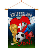 World Cup Switzerland Soccer - Sports Interests Vertical Impressions Decorative Flags HG192115 Made In USA