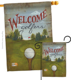 Welcome Golfers - Sports Interests Vertical Impressions Decorative Flags HG109064 Made In USA