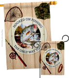 Hooked On Fishing - Sports Interests Vertical Impressions Decorative Flags HG109084 Made In USA