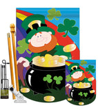 Lucky Irish - St Patrick Spring Vertical Applique Decorative Flags HG102023