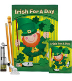 Irish For A Day - St Patrick Spring Vertical Impressions Decorative Flags HG102025 Imported