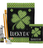 Lucky Day Clover - St Patrick Spring Vertical Impressions Decorative Flags HG102055 Made In USA