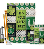 St Patricks Lucky Day - St Patrick Spring Vertical Impressions Decorative Flags HG102056 Made In USA