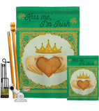 Kiss Me, I'm Irish - St Patrick Spring Vertical Impressions Decorative Flags HG102057 Made In USA
