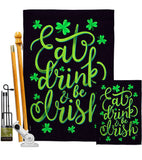 Eat Drink Irish - St Patrick Spring Vertical Impressions Decorative Flags HG102060 Made In USA