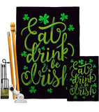 Eat Drink Irish - St Patrick Spring Vertical Impressions Decorative Flags HG102060 Made In USA