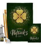 Gold Shamrock - St Patrick Spring Vertical Impressions Decorative Flags HG102061 Made In USA