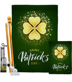 Gold Shamrock - St Patrick Spring Vertical Impressions Decorative Flags HG102061 Made In USA