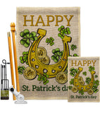 Lucky Shamrocks - St Patrick Spring Vertical Impressions Decorative Flags HG102062 Made In USA