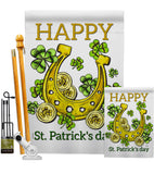 Lucky Shamrocks - St Patrick Spring Vertical Impressions Decorative Flags HG102062 Made In USA