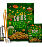 Eat Drink Be Irish - St Patrick Spring Vertical Impressions Decorative Flags HG102064 Made In USA