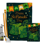 St. Pat Cheers - St Patrick Spring Vertical Impressions Decorative Flags HG120039 Made In USA