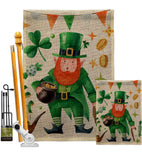 Leprechaun Gold - St Patrick Spring Vertical Impressions Decorative Flags HG120094 Made In USA