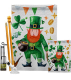 Leprechaun Gold - St Patrick Spring Vertical Impressions Decorative Flags HG120094 Made In USA