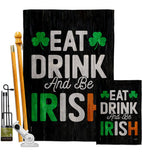 Eat Drink Be Irish - St Patrick Spring Vertical Impressions Decorative Flags HG130308 Made In USA