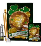 Let's Get Irish - St Patrick Spring Vertical Impressions Decorative Flags HG137150 Made In USA